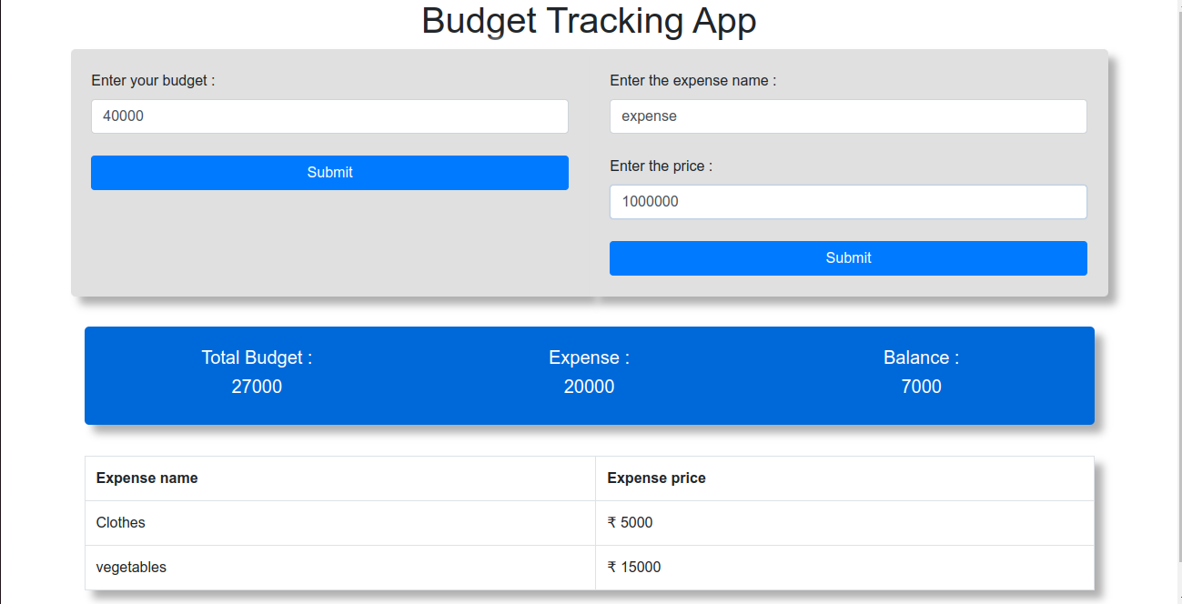 Expense Tracking App