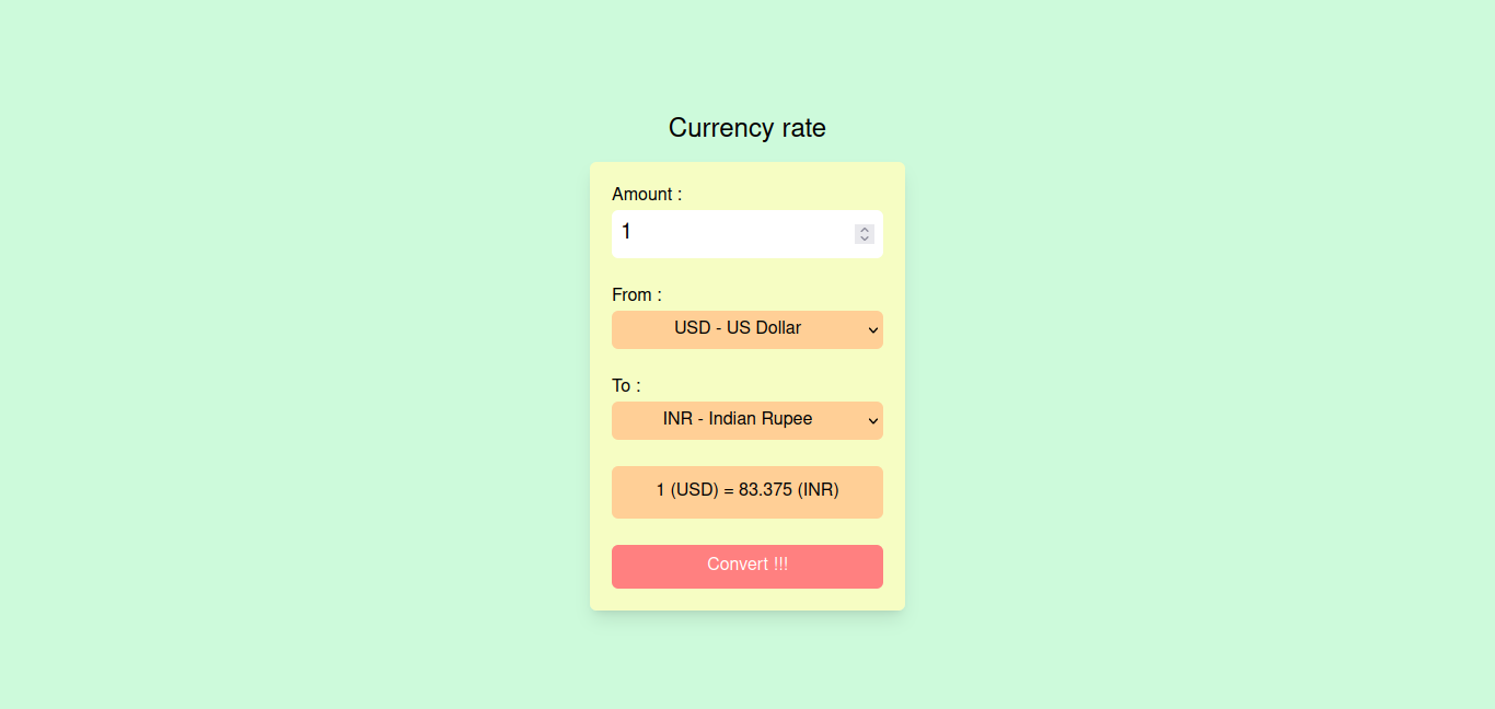 Currency Exchange Project
