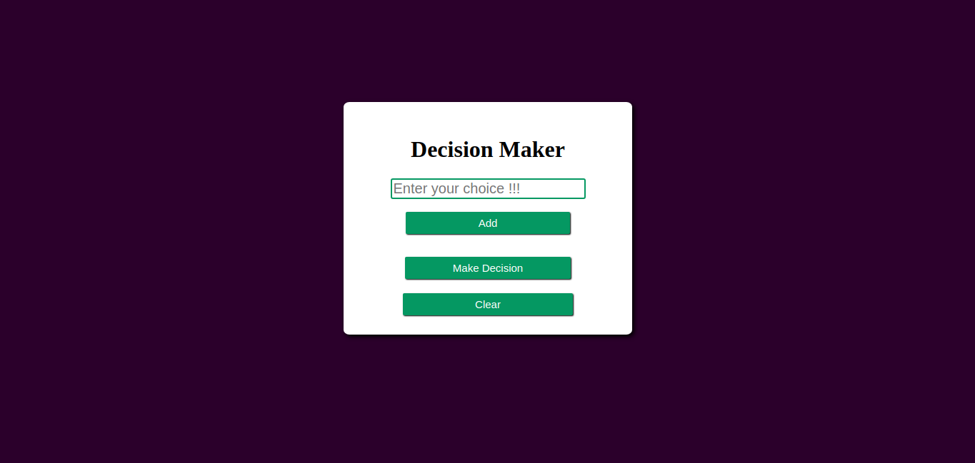 Decision Maker Project